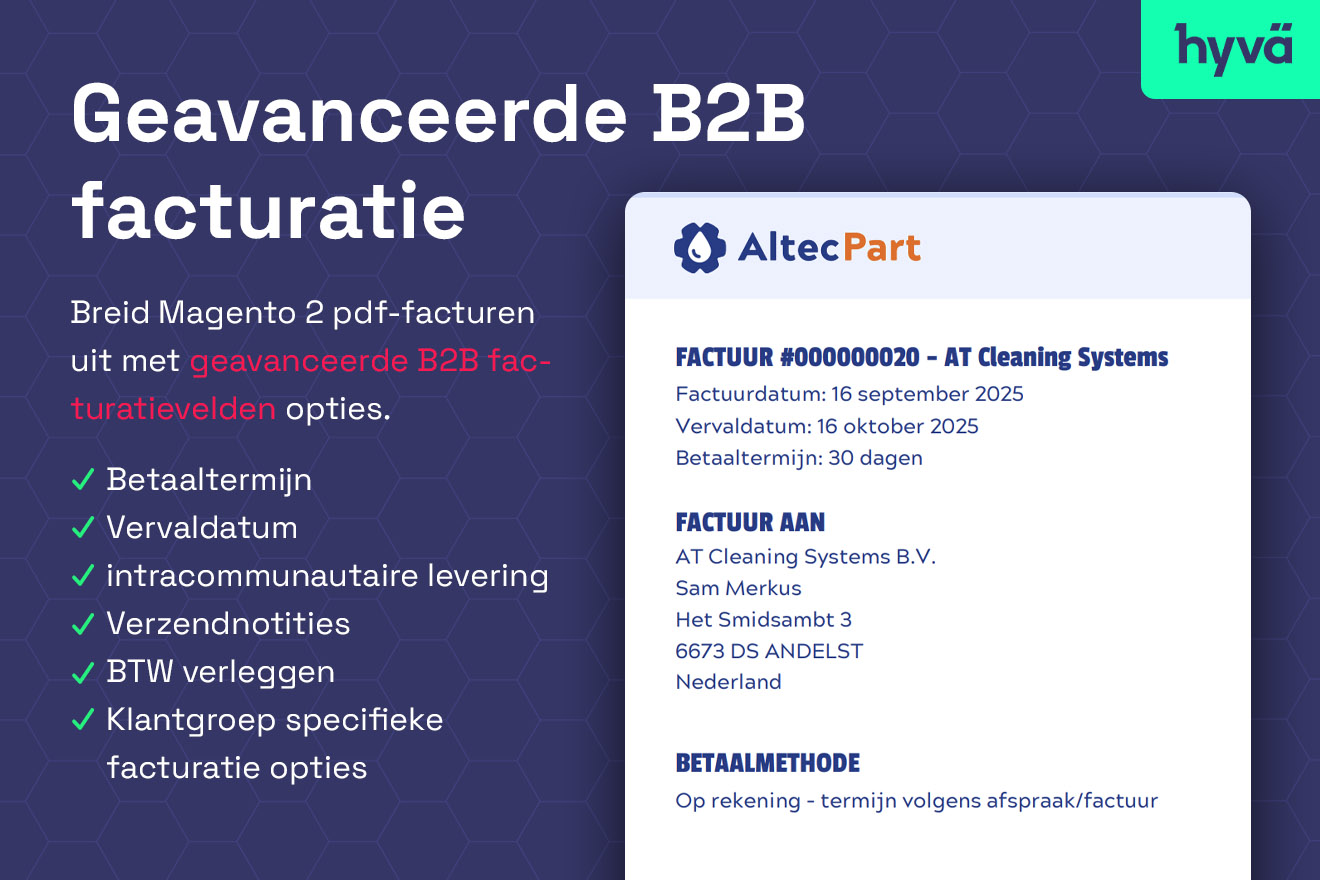 Uitbreiding B2B velden voor facturatie