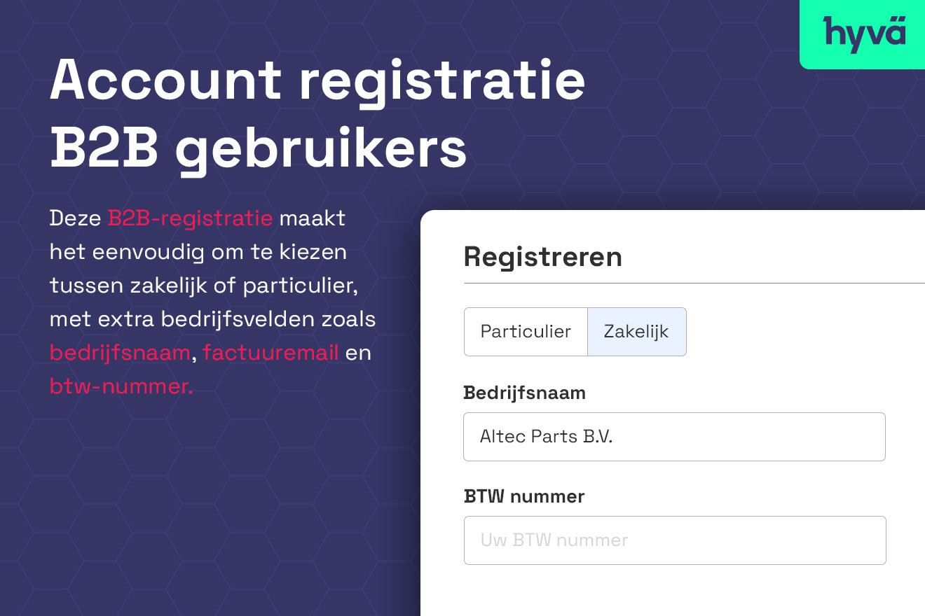 Uitbreiding B2B velden voor registratie