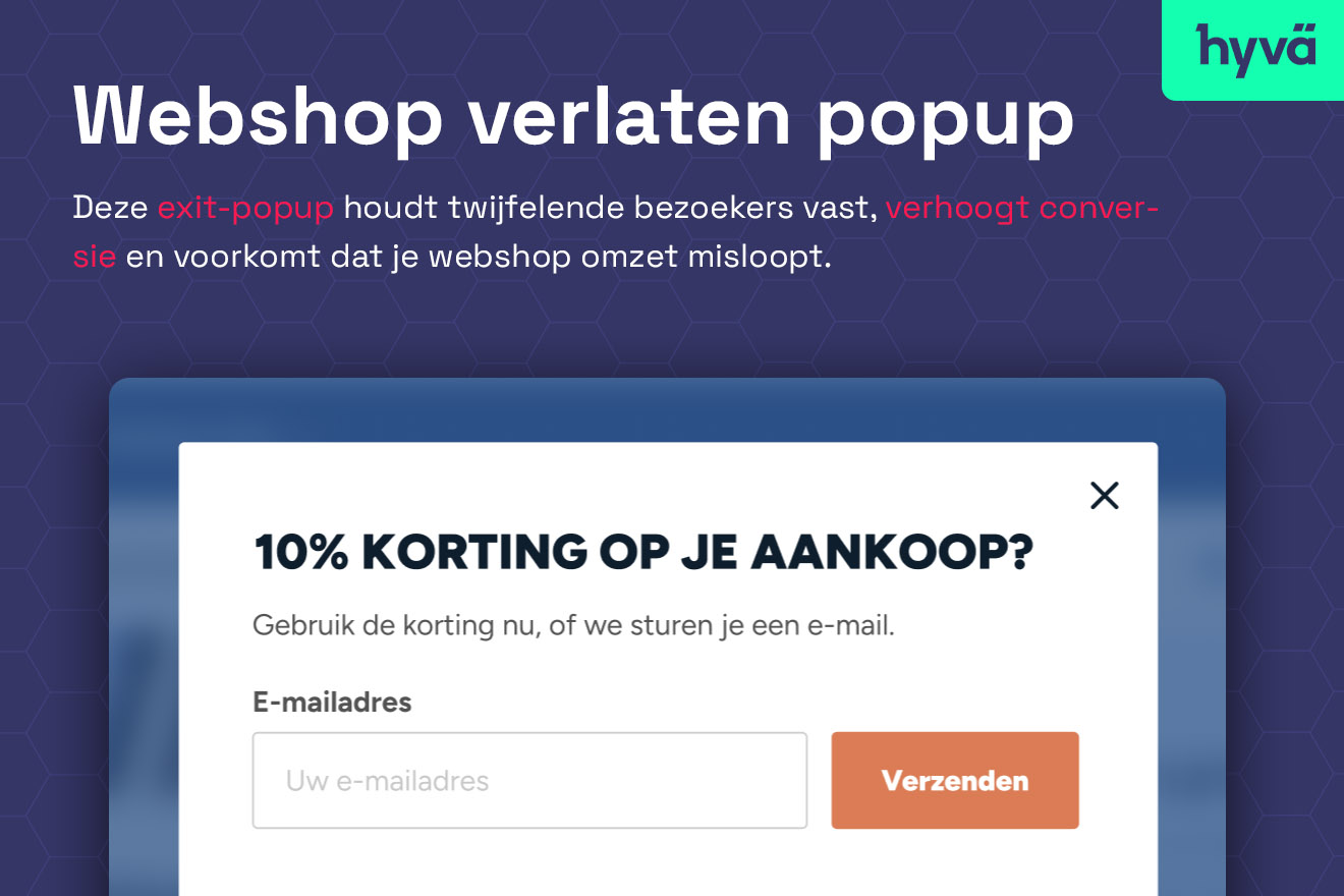 Webshop verlaten popup